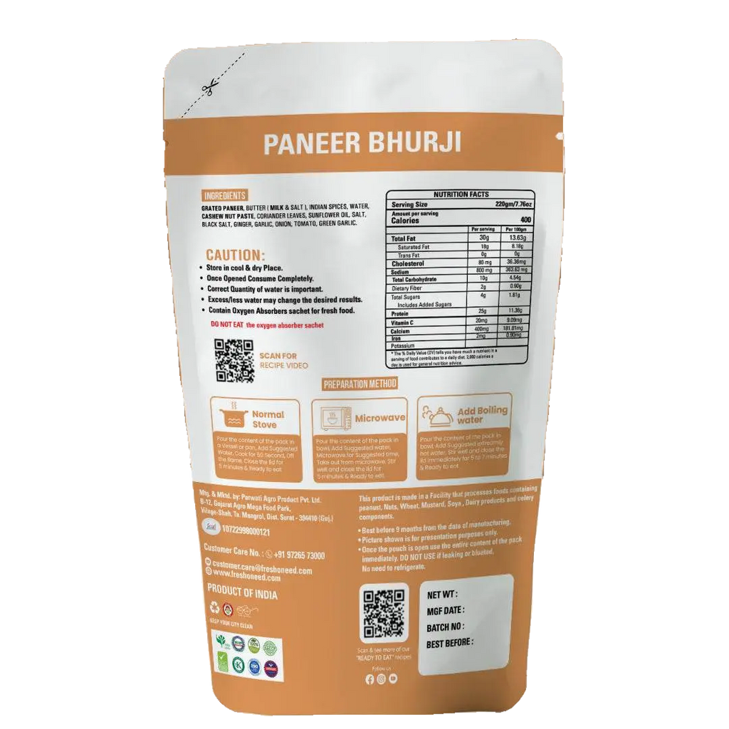 Ready to Eat Paneer Bhurji