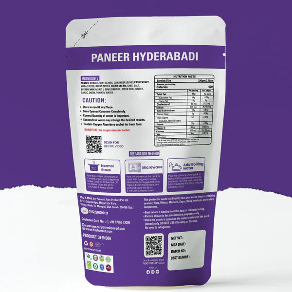 Ready to Eat Paneer Hyderabadi