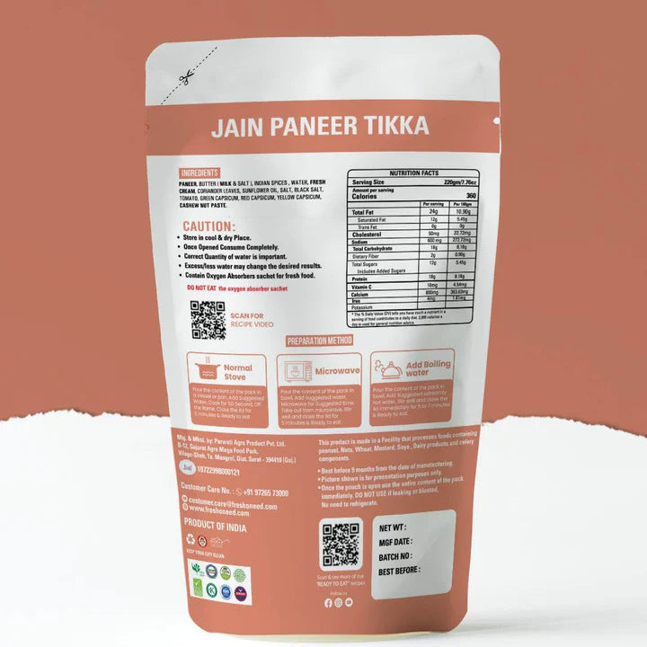 Ready to Eat Paneer Tikka JAIN (NONG)