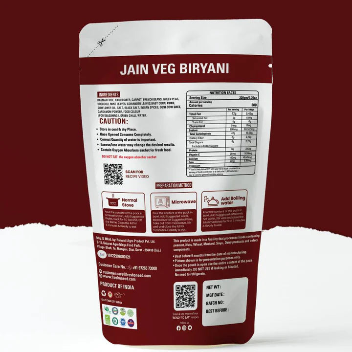 Ready to Eat Jain Veg Biryani